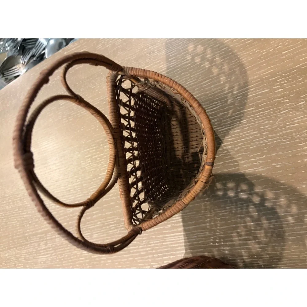Vintage Wicker Wall Baskets Set of 3 Nesting Rattan Hanging Storage Boho Decor